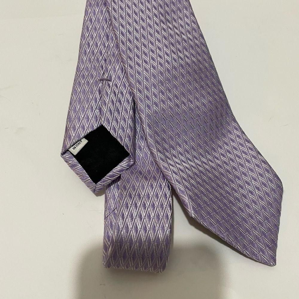 Valentino men’s neck tie light purple made in Italy - Picture 3 of 6